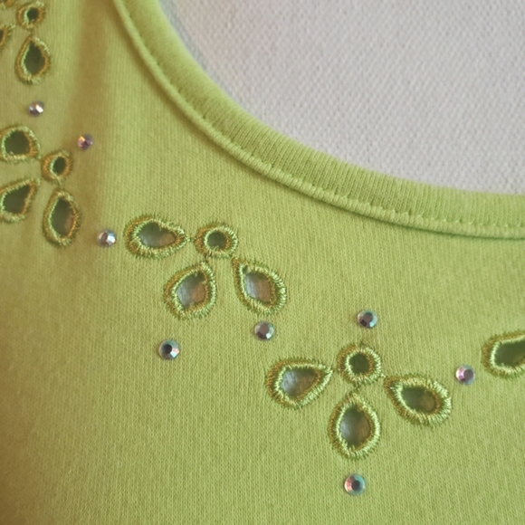 QUACKER FACTORY LIME GREEN PULLOVER SZ L - Picture 3 of 7